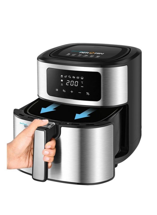 BLACK+DECKER 6 in 1 Multifunction Grand Digital AerOfry 5.7 L 1500 W AF7257-B5 Silver/Black - Image 5