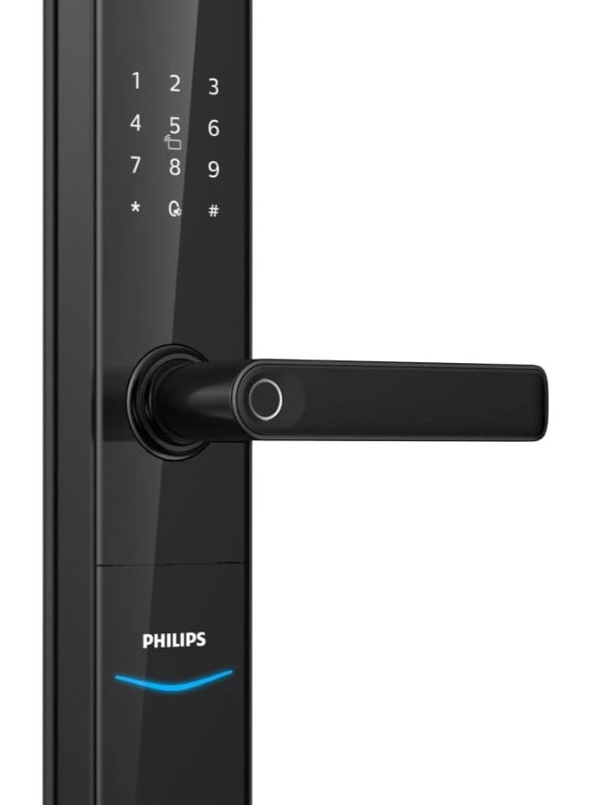 فيليبس Philips DDL7300-5HWS Smart Lock with Wi-Fi, EasyKey App Control, Fingerprint, RFID, PIN Code, Mechanical Key, Temporary PINs, Automatic Locking Function, black - Image 1