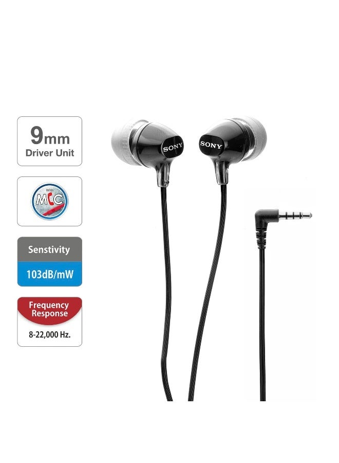 Sony Renewed - MDR-EX14AP Wired In-Ear Headphones with Mic black - Image 2