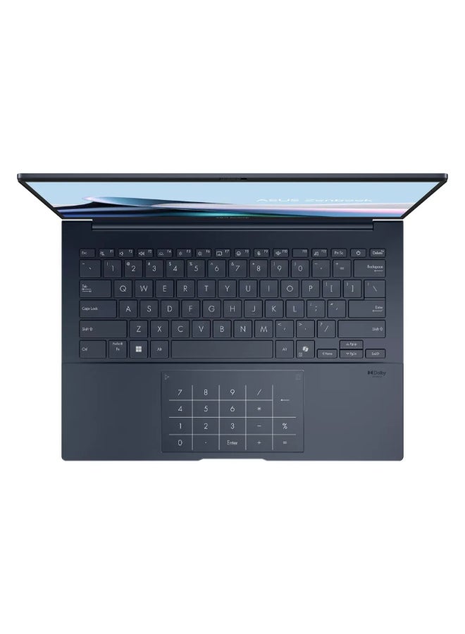 أسوس Zenbook 14 Laptop, Intel Core Ultra 9 285H Processor, 32GB RAM, 1TB SSD, Intel Arc Graphics, 14" 3K OLED 120Hz Touch Display, Windows 11 Home, Backlit English & Arabic Keyboard, Ponder Blue, 1 Year Warranty | UX3405CA-SU855W Ponder Blue - Image 3