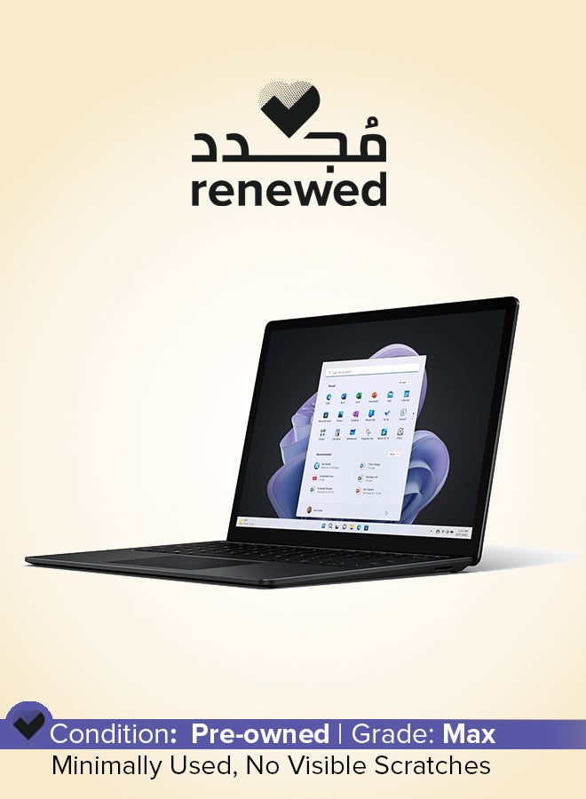مايكروسوفت Renewed - Surface Laptop 5 With 13.5-Inch Touch Display, Intel Core i7-1255u Processor/12th Gen/16GB RAM/512GB SSD/Windows 11 English black - Image 1