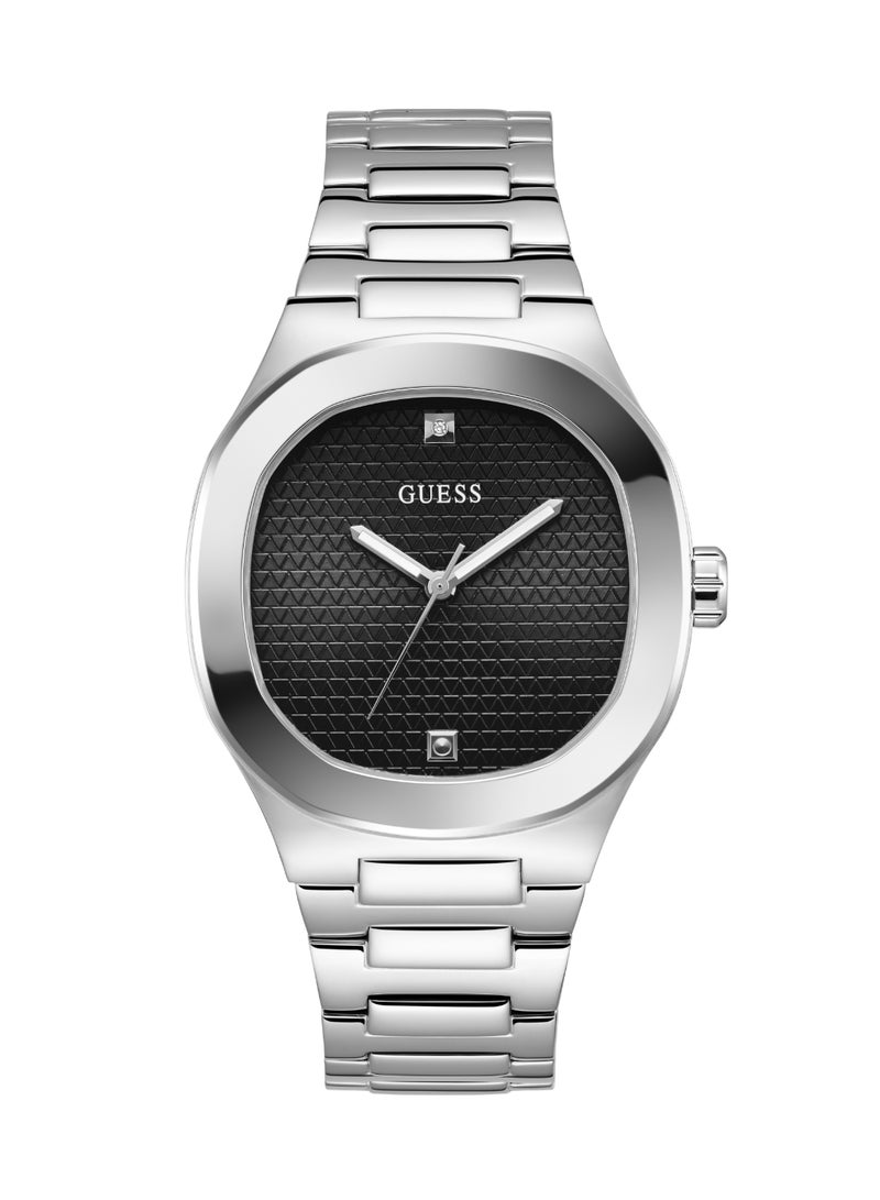 GUESS Men's Mens Silver Tone Analog Watch - Image 1