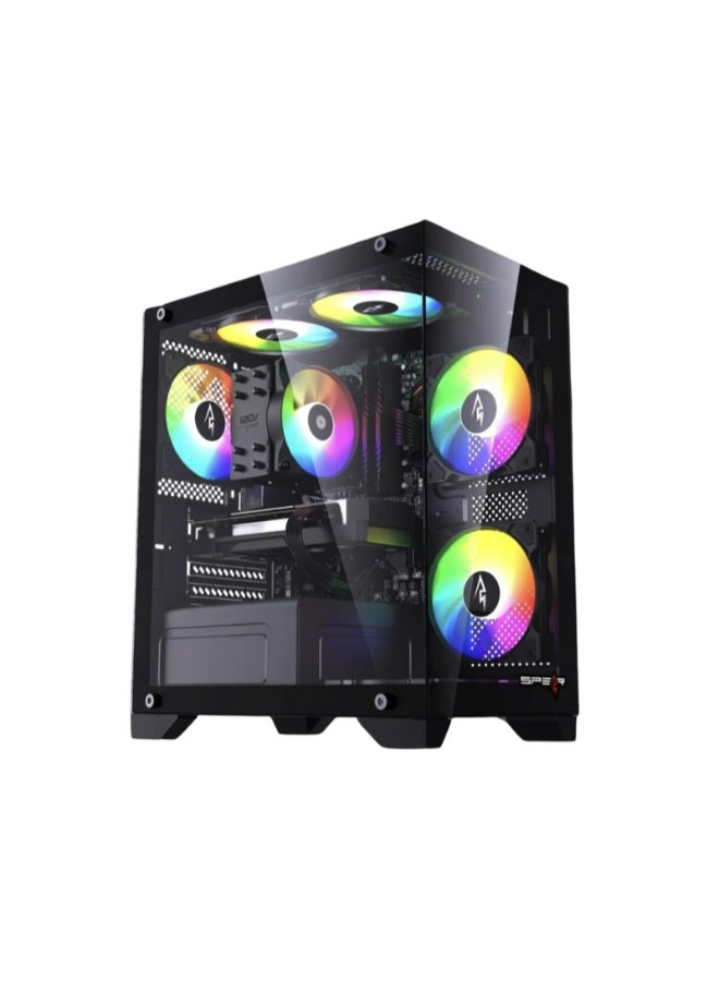 قصر الحاسبات كمبيوتر ألعاب مع معالج إنتل كور i5-14400F/ذاكرة RAM DDR5 سعة 16 جيجابايت/قرص SSD M.2 سعة 1 تيرابايت/بطاقة رسومات Nvidia GeForce RTX 3050 سعة 6 جيجابايت/ويندوز 11 برو - Image 1