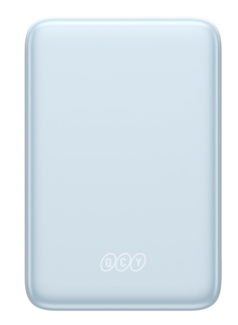 Magnetic Power Bank 10000mAh 22.5W Fast Charging - Blue- PBW10A-BL – Wireless Portable Charger with USB-C PD Output, 15W Magnetic Wireless Charging & Compact Travel Design Blue