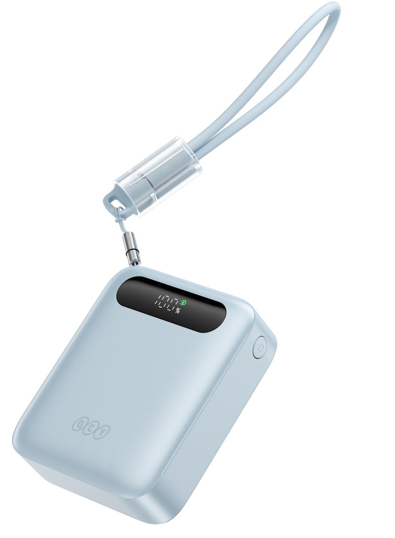 كيو سي واي باور بانك 10000mAh 22.5W شحن سريع - أزرق - PB10D-B - شاحن محمول مع مخرج USB-C و USB-A، دعم شحن سريع PD/QC، باور بانك سفر مدمج - Image 2