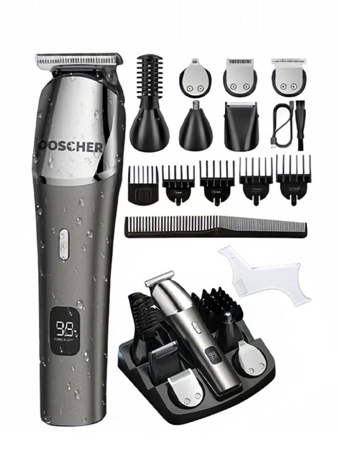 DOSCHER Electric Hair Trimmer for men, Body Shaver Groomer Safe Suitable, Shaver Rechargeable Waterproof Wet And Dry Grey - Image 1