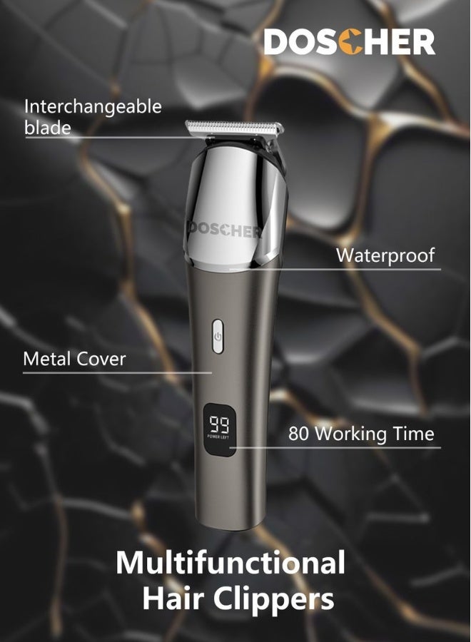 DOSCHER Electric Hair Trimmer for men, Body Shaver Groomer Safe Suitable, Shaver Rechargeable Waterproof Wet And Dry Grey - Image 5