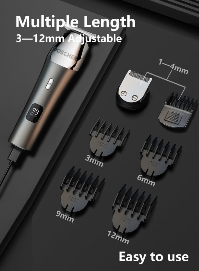 DOSCHER Electric Hair Trimmer for men, Body Shaver Groomer Safe Suitable, Shaver Rechargeable Waterproof Wet And Dry Grey - Image 3