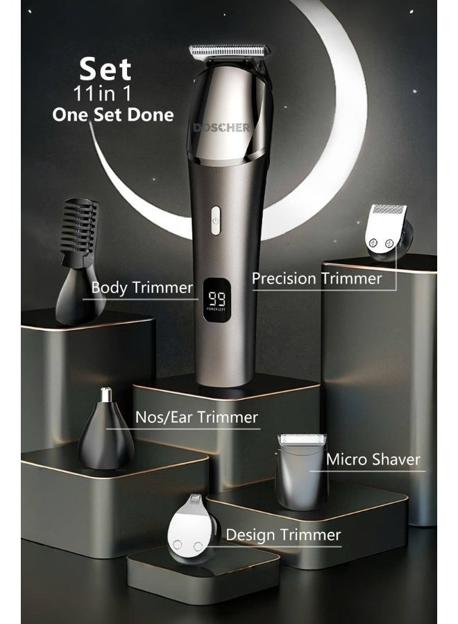 DOSCHER Electric Hair Trimmer for men, Body Shaver Groomer Safe Suitable, Shaver Rechargeable Waterproof Wet And Dry Grey - Image 2