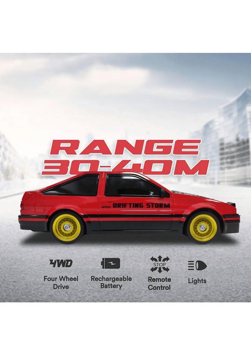 مايتويز MYTOYS 1:16 Scale 4WD High-Speed Drift RC Car - 2.4GHz Remote Control Drifting Storm Edition with LED Lights & Accessories - Image 3