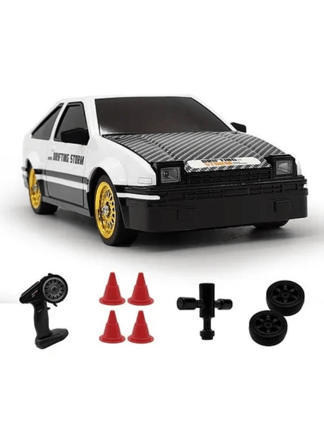 مايتويز MYTOYS 1:16 Scale 4WD High-Speed Drift RC Car - 2.4GHz Remote Control Drifting Storm Edition with LED Lights & Accessories - white - Image 1