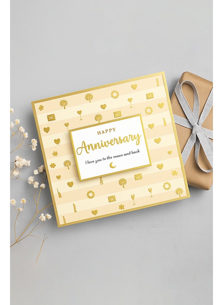 Happy Anniversary Gold Foil Greeting Card