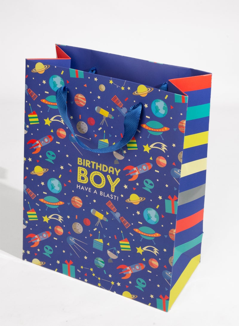 Share the Love Birthday Boy, Large Gift Bag, Space Theme - Image 1