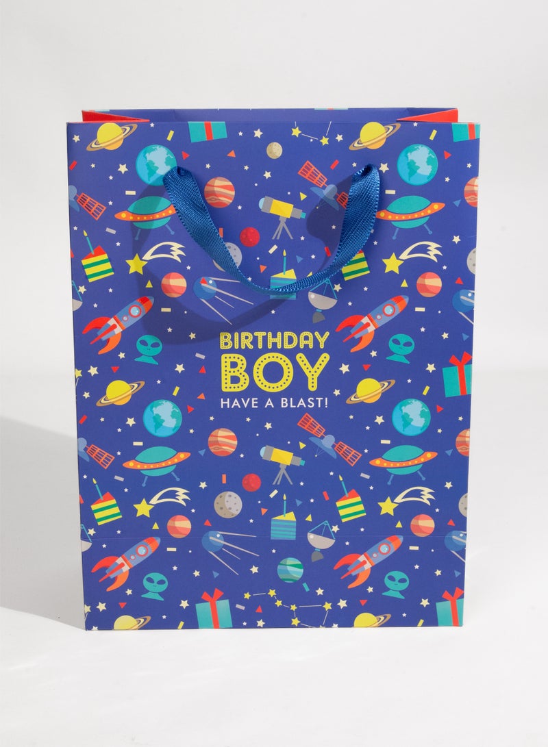 Share the Love Birthday Boy, Large Gift Bag, Space Theme - Image 4