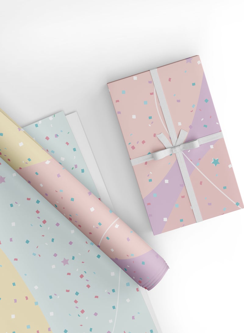 شير ذا لوف  Purple Gift Wrapping Paper Pack – 4 Premium Sheets (50 x 70 cm Each), Elegant & Colorful Gift Wrap for Birthday, Wedding, Baby Shower & Special Occasions Purple - Image 1