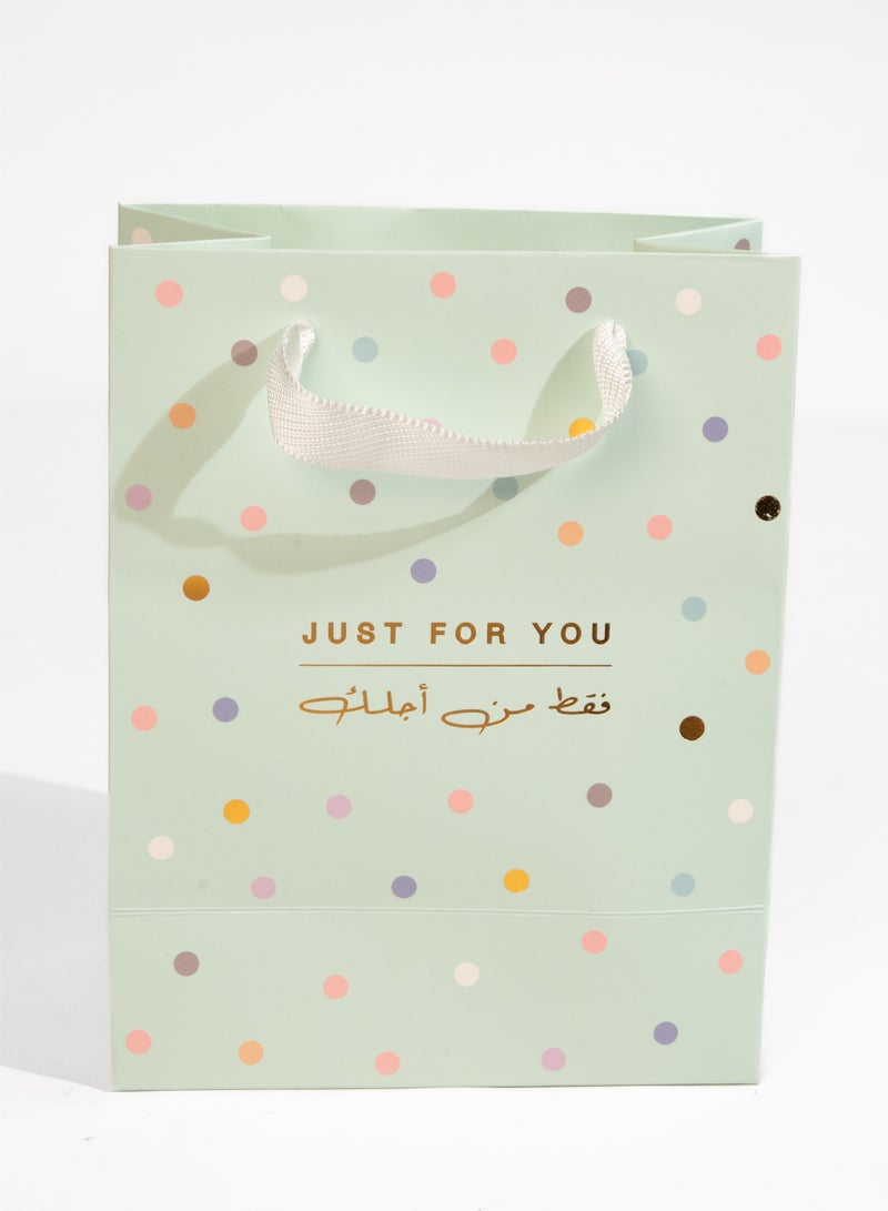 Share the Love Just for You Mint Green Gift Bag – Medium Size with Foil Design, Luxury Paper Present Bag with Handles, Perfect for Birthday, Wedding, Anniversary & Special Occasions Green - Image 3