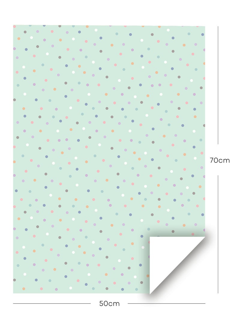 شير ذا لوف  Dots Mint Green Gift Wrapping Paper Pack – 4 Premium Decorative Sheets (50 x 70 cm) – Stylish & Eco-Friendly Gift Wrap for Birthday, Baby Shower, Wedding, Anniversary & Party Decorations Green - Image 2