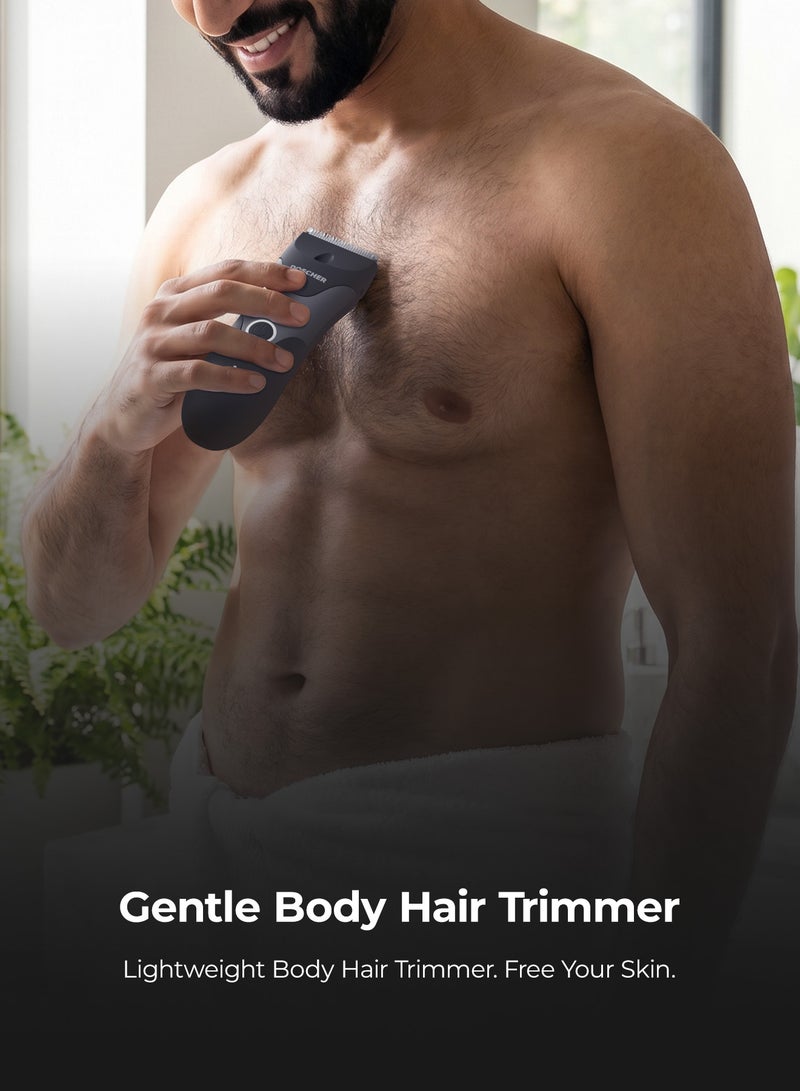 DOSCHER Body Trimmer for Men,Ceramic & Dual-Sided Heads, Pubic & Body Hair Tools, 90-Min Battery, Fast Charge, IPX Waterproof Black - Image 2