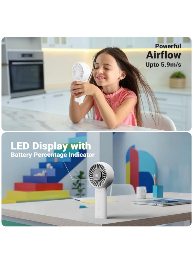 زيبونيكس Renewed - Heat Buster 200 Portable Hand Fan with LED Display and 12h Battery Backup - Image 3