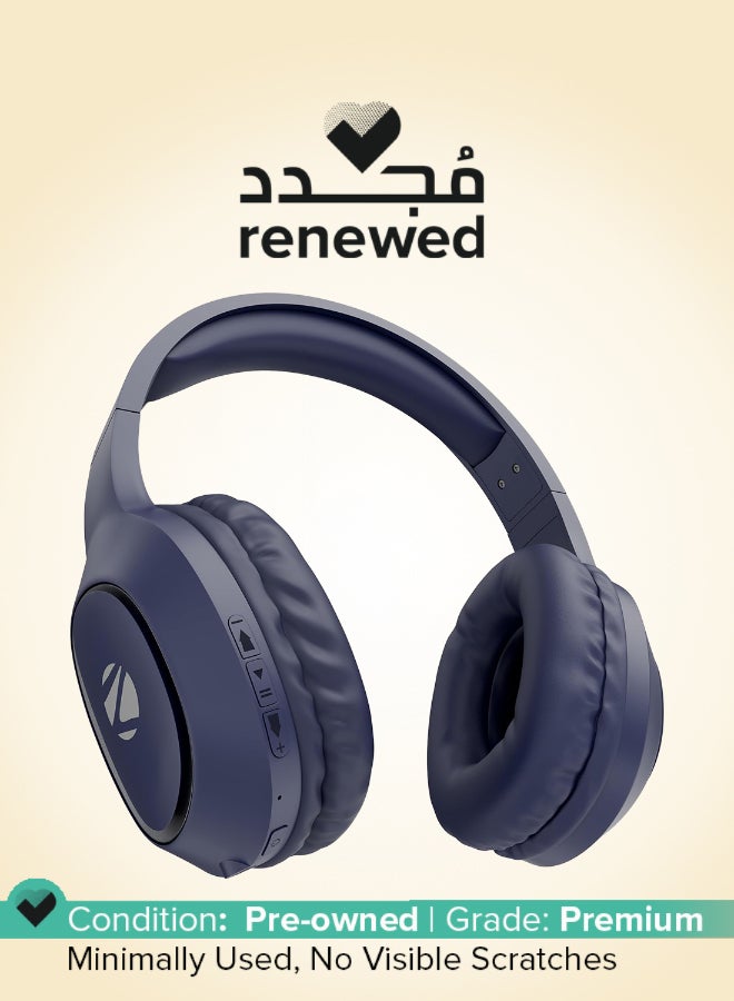 زيبونيكس Renewed - Thunder Neo Wireless Headphone with 50hrs Playback, ENC, and Gaming Mode Blue - Image 1