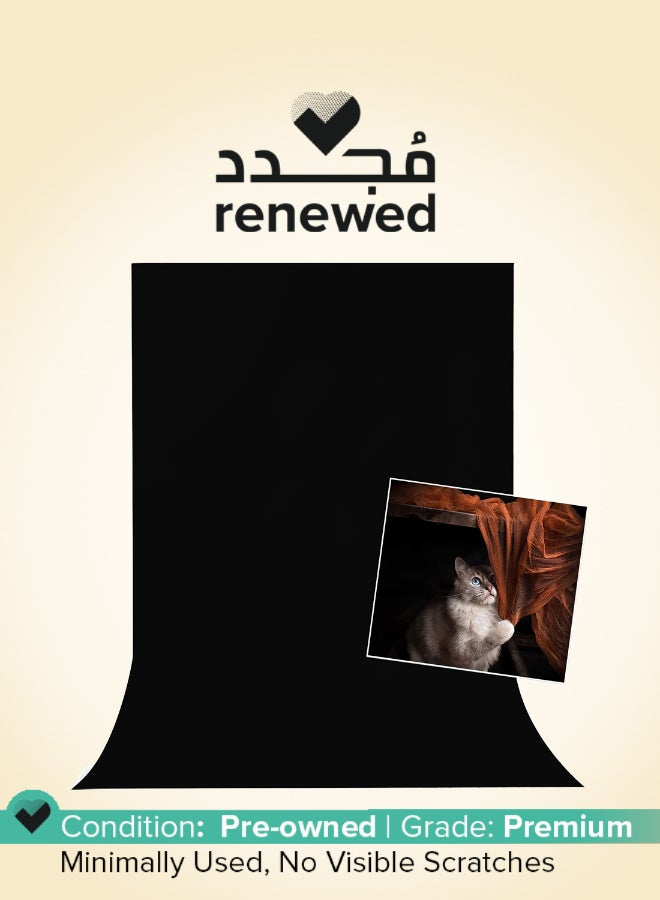 HIFFIN Renewed - Hiffin 8 x 12 FT Black LEKERA Backdrop for Photography Studio Black - Image 1