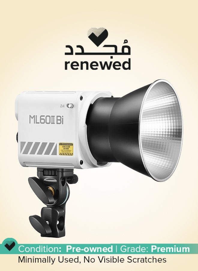 جودوكس Renewed - ML60II Bi-Color LED Video Light | Portable 70W Studio Light, 2800-6500K, CRIâ‰¥96 TLCIâ‰¥97+Built-in 11 Lighting Effects App Control | for Live Streaming, Interview, Still Life Photography | White - Image 1