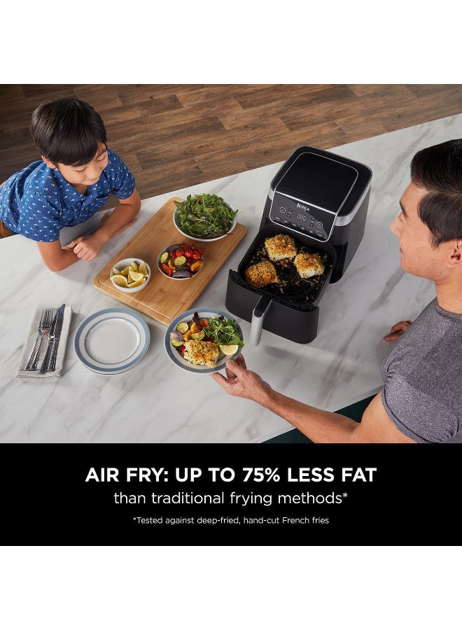 نينجا Air Fryer MAX PRO, 6.2L, Large Square Single Drawer, Roast, Bake, Air Fry, Family Size, Digital, Non-Stick, Dishwasher Safe Basket & Crisper Plate, Black, AF180ME, 6.2 L 2000 W AF180ME BLACK - Image 5