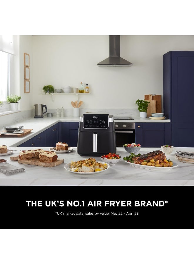 نينجا Air Fryer MAX PRO, 6.2L, Large Square Single Drawer, Roast, Bake, Air Fry, Family Size, Digital, Non-Stick, Dishwasher Safe Basket & Crisper Plate, Black, AF180ME, 6.2 L 2000 W AF180ME BLACK - Image 4