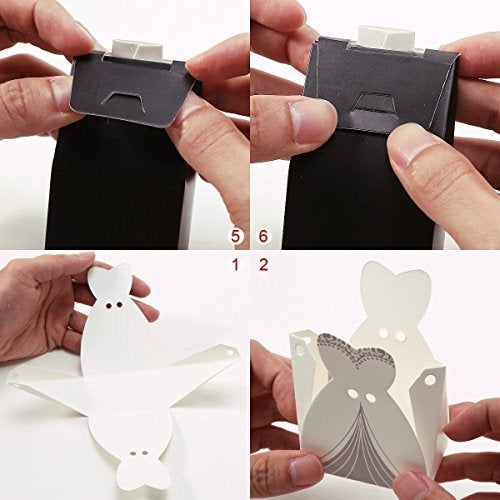 Rbenxia Wholesale Wedding Favors Wedding Party Favor Boxes Creative Tuxedo Dress Groom Bridal Candy Gift Box with Ribbon 100pcs - Image 3