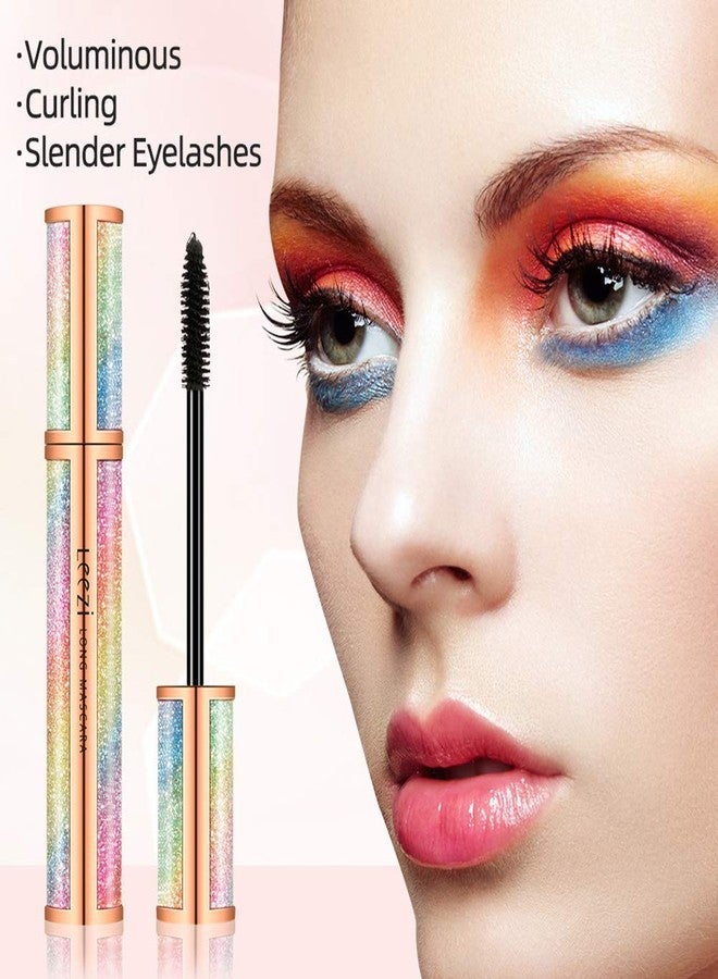 Leezi 4D Silk Fiber Eyelash Mascara Waterproof - Thickening Long Lasting Smudge-Proof Natural 4D Fiber Mascara, Curling Lashes Lengthening Mascara, All Day Exquisitely , Extra Long 4D Mascara Black Volume And Length Pack of 1 - Image 2