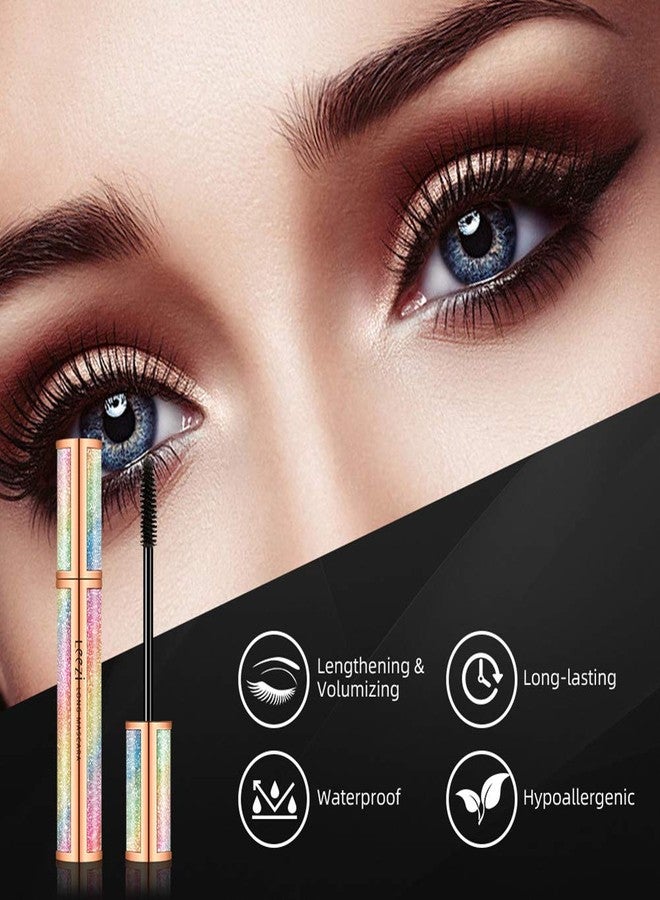 Leezi 4D Silk Fiber Eyelash Mascara Waterproof - Thickening Long Lasting Smudge-Proof Natural 4D Fiber Mascara, Curling Lashes Lengthening Mascara, All Day Exquisitely , Extra Long 4D Mascara Black Volume And Length Pack of 1 - Image 5