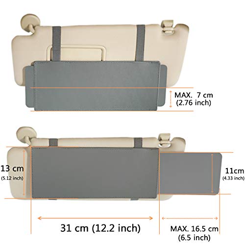 WANPOOL Car Visor Sunshade, WANPOOL Car Visor Anti-Glare Sunshade Extender for Front Seat Driver and Passenger - 2 Pieces (Gray) - Image 5