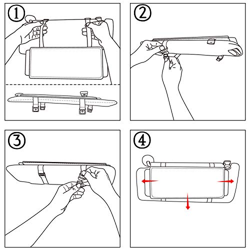 WANPOOL Car Visor Sunshade, WANPOOL Car Visor Anti-Glare Sunshade Extender for Front Seat Driver and Passenger - 2 Pieces (Gray) - Image 4