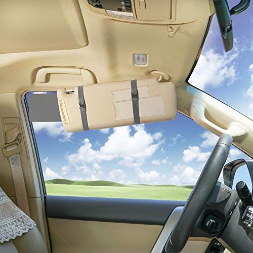 WANPOOL Car Visor Sunshade, WANPOOL Car Visor Anti-Glare Sunshade Extender for Front Seat Driver and Passenger - 2 Pieces (Gray) - Image 3
