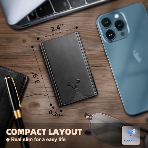 BULLIANT Slim Wallet, Men Front Pocket Wallet Money Clip 5Cards-Sliding Design - Image 3