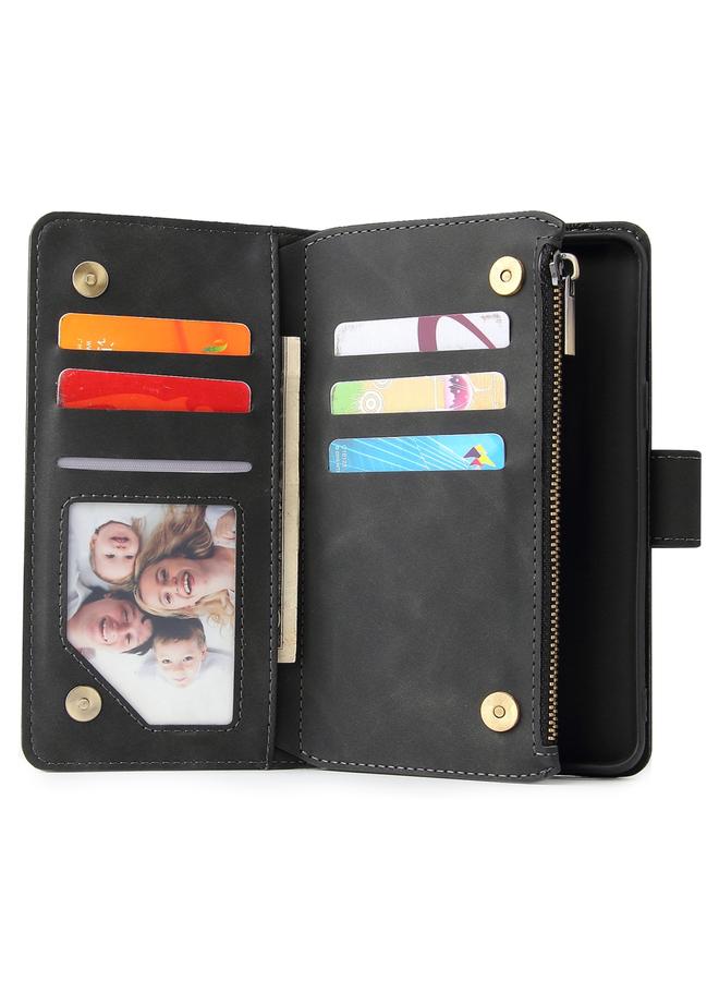 Zaboon Case For Galaxy S9+ Multifunctional Retro Frosted Horizontal Flip Leather Case with Card Slot & Holder & Zipper Wallet & Photo Frame & Lanyard - Image 5