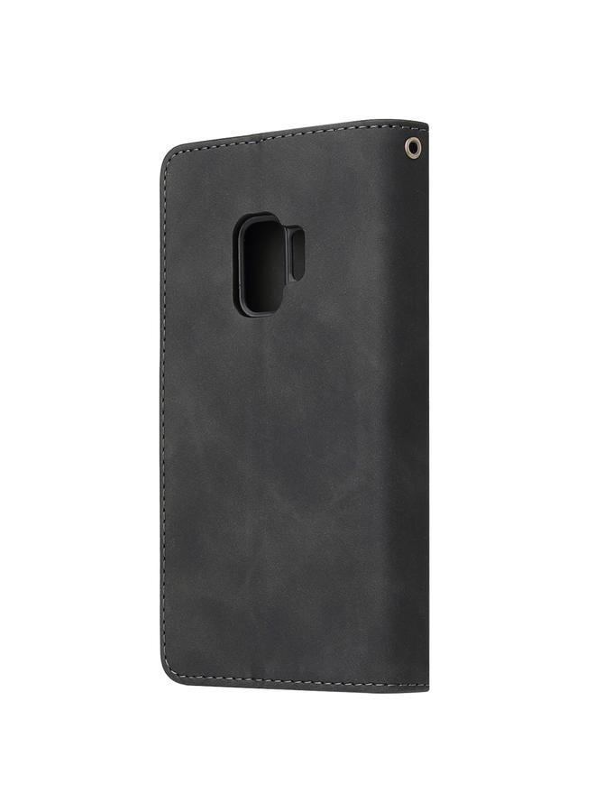 Zaboon Case For Galaxy S9+ Multifunctional Retro Frosted Horizontal Flip Leather Case with Card Slot & Holder & Zipper Wallet & Photo Frame & Lanyard - Image 3