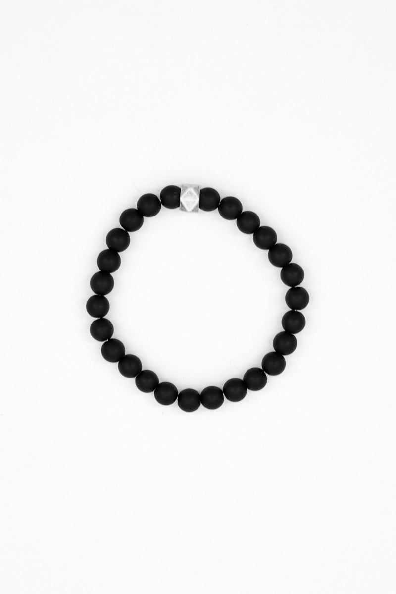 NAUTICA Men Glass Beaded Stretch Bracelet, Black - Image 4