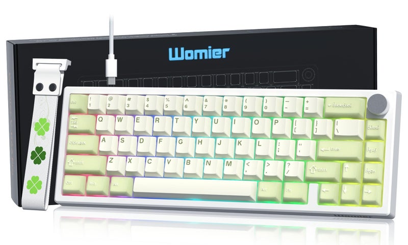 Womier 60 Gaming Mechanical Keyboard Green QMKVIA Creamy Keyboard Wired Hot Swappable Gasket Mount RGB Key Board PBT KeycapsVK66 PRO - Image 2