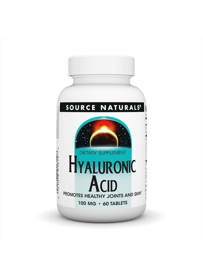 Source Naturals Hyaluronic Acid, Promotes Healthy Joints and Skin*, 100mg - 60 Tablets  - Image 1