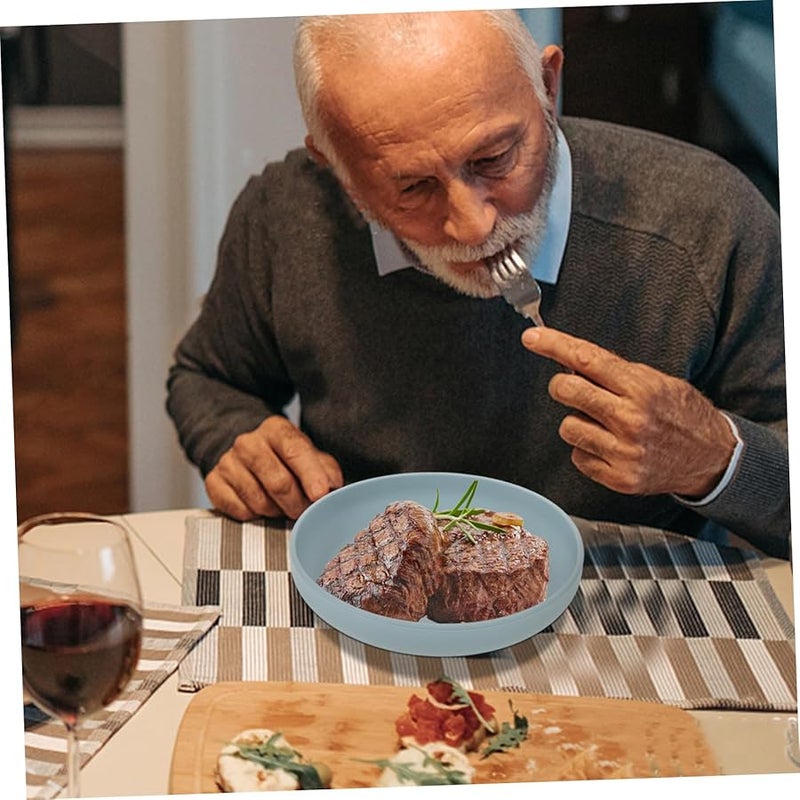 Silicone Non Spill Scoop Plate for Seniors Easy One Handed Self Feeding Dish - Image 3