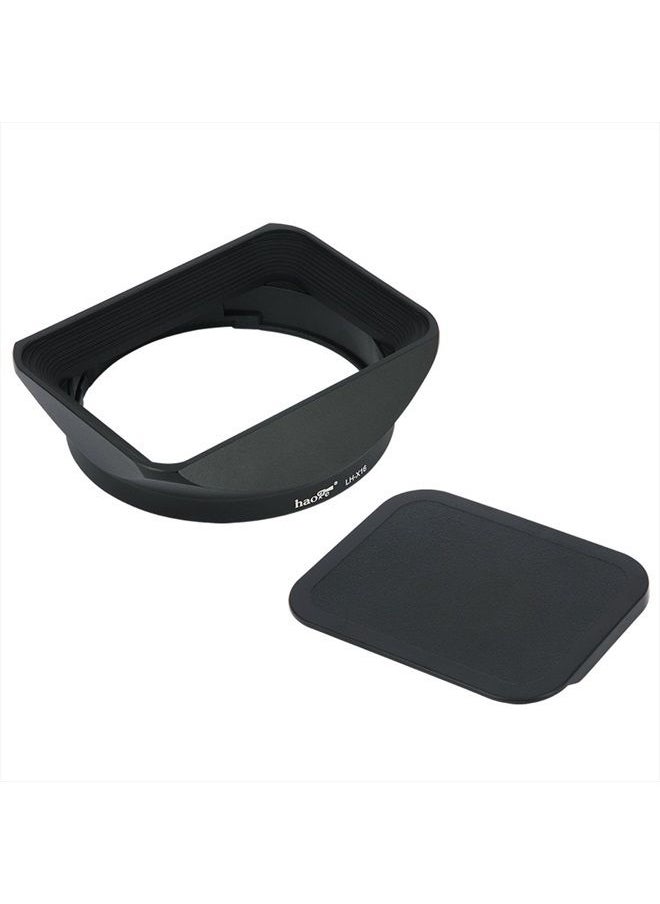 Haoge - Bayonet Square Metal Lens Hood Shade with Cap for Fujifilm Fuji Fujinon XF16mmF1.4 XF 16mm F1.4 R WR Wide Angle on X-Pro2 X-Pro1 X-T2 X-T1 X-T20 X-T10 X-E2S X-A5 X-A20 X-E3 X-H1 Replace LH-XF16 - Image 1