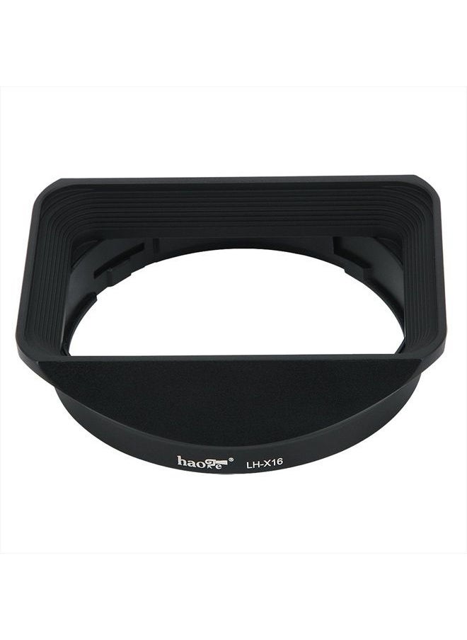 Haoge - Bayonet Square Metal Lens Hood Shade with Cap for Fujifilm Fuji Fujinon XF16mmF1.4 XF 16mm F1.4 R WR Wide Angle on X-Pro2 X-Pro1 X-T2 X-T1 X-T20 X-T10 X-E2S X-A5 X-A20 X-E3 X-H1 Replace LH-XF16 - Image 1