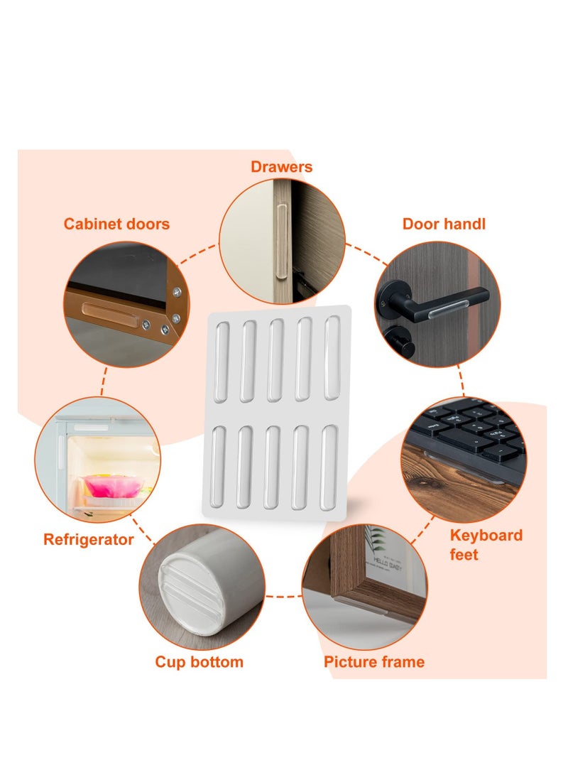 Zikra Cabinet Door Bumper Self Adhesive Rubber Bumpers Stripes Glass Table Top Anti Slip Pads Cabinet Bumpers for Sound Dampening Buffer Pads Clear Silicone for Doors Drawers Chairs 4 Sheets - Image 4