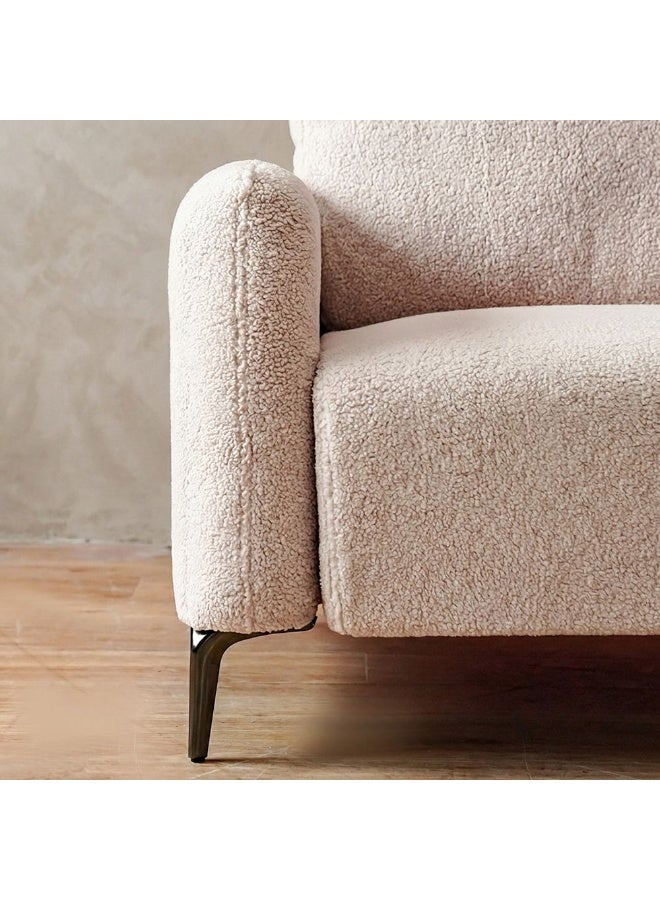 Danube Home Younes 1 Seater Fabric Sofa | Armchair | Modern Design Single Seater Accent Chair | Comfortable Living Room Furniture L89xW87xH84cm - Beige - Image 2