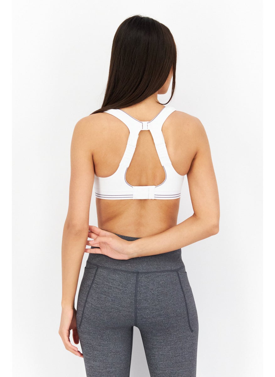 Shock Absorber - Women Mesh Non Padded Ultimate Running Sports Bra, White - Image 1