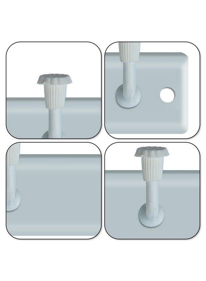 Caneuf Metal 6 Hook Door/Wall Cloth Hanger with Screws for Bathroom Kitchen (Pack of 4), White - Image 4