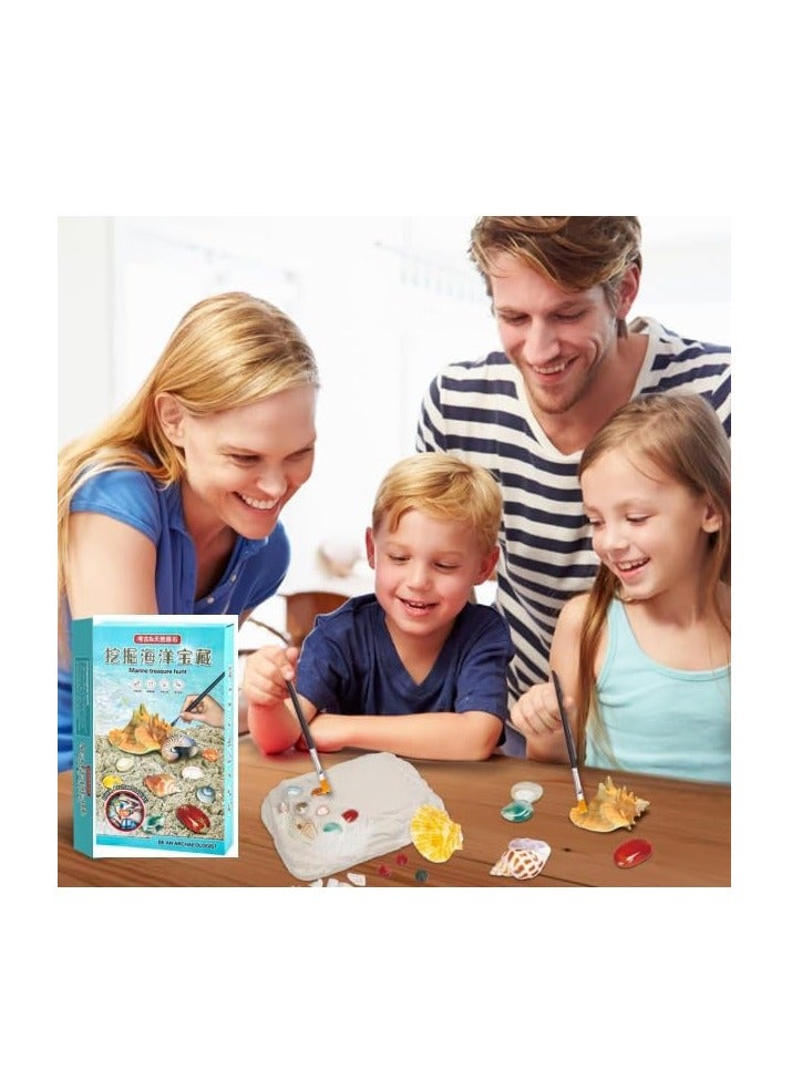 FengSVMA Dig Kits for Kid, Kids STEM Toys Science Kits Educational Toys for 6 7 8 9 10-12 Years Old Boys Girls, Dig It up 19 Real Gems & Sea Shells  - Image 2