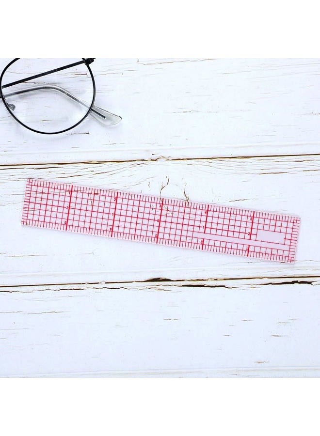 Pelopy 4-Piece Clear Plastic Ruler Set: 6 Inch, 12 Inch, 15 Inch Transparent Grid Rulers with Red Scale - Image 4