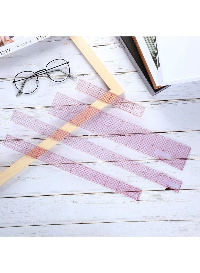 Pelopy 4-Piece Clear Plastic Ruler Set: 6 Inch, 12 Inch, 15 Inch Transparent Grid Rulers with Red Scale - Image 5
